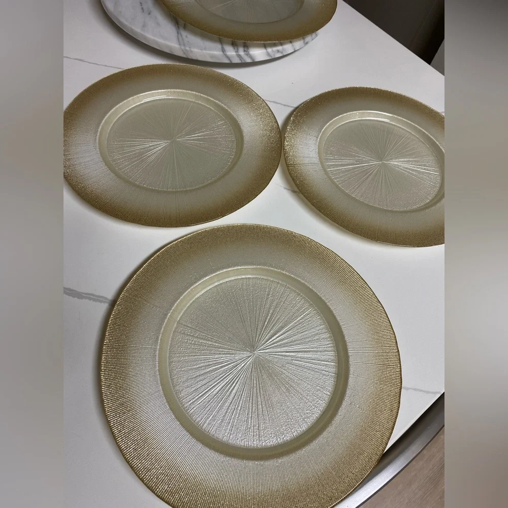 Brand NEW Z Gallerie Halo Charger Plates (4)